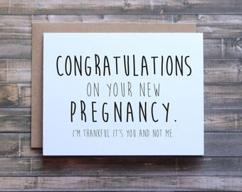 Funny pregnancy expecting card congrats Pregnancy test Mama