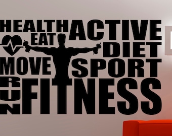 Sports Wall Art fitness wall decal gym stickers sports wall art fitness club Sports Wall Art fitness wall decal gym stickers sports wall art fitness club