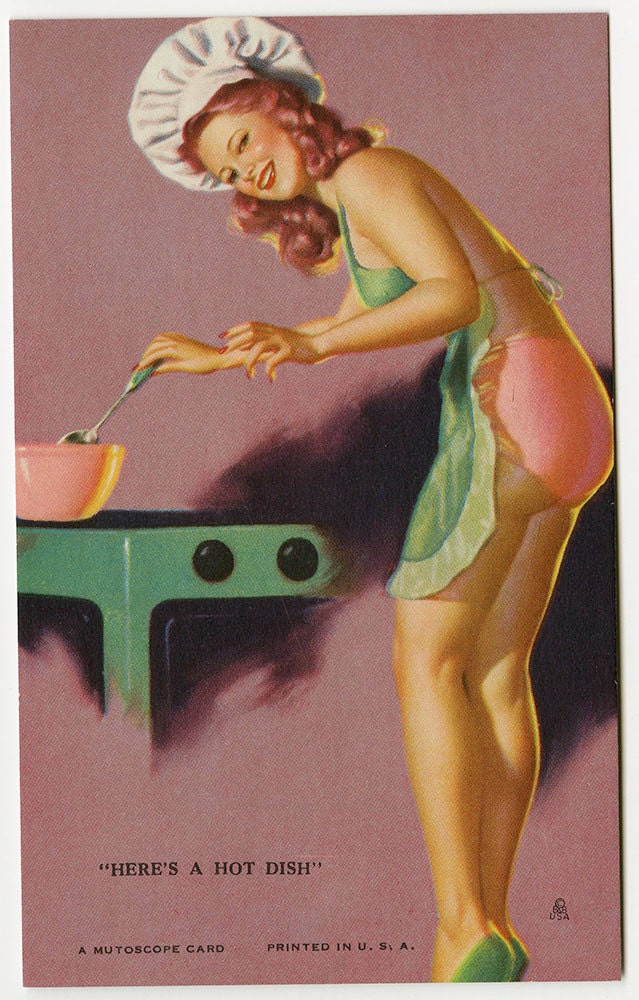 Vintage Pin Up Mutoscope Arcade Card W Earl Moran Risque 