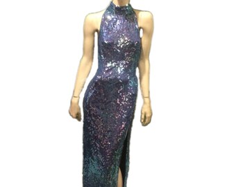 Della Ronfogali Sequin Evening Gown
