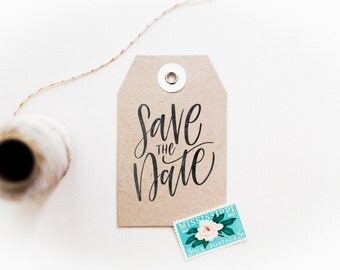 Save the Date Stamp - Personalized Wedding Stamp, Customizable Stamp, Gifts for Weddings, Save Our Date, Calligraphy Stamp (Style 36)