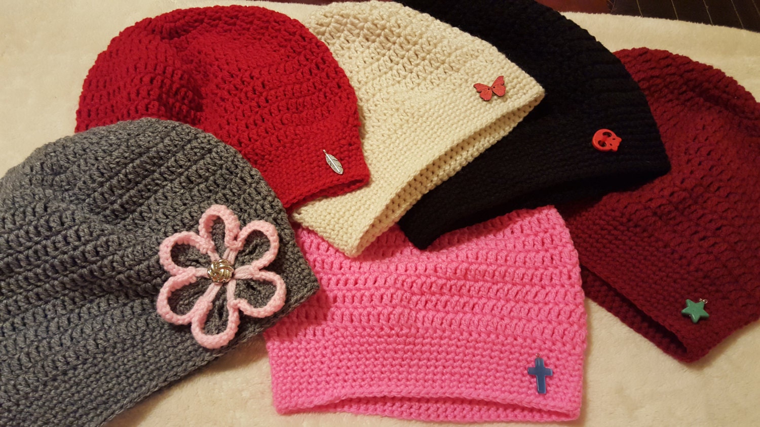 Slouch Hats with multi embellishments oversized by GypsySoulCraft