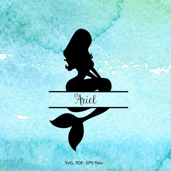 Download Split Mermaid SVG, Mermaid Monogram svg, pdf, eps cutting ...