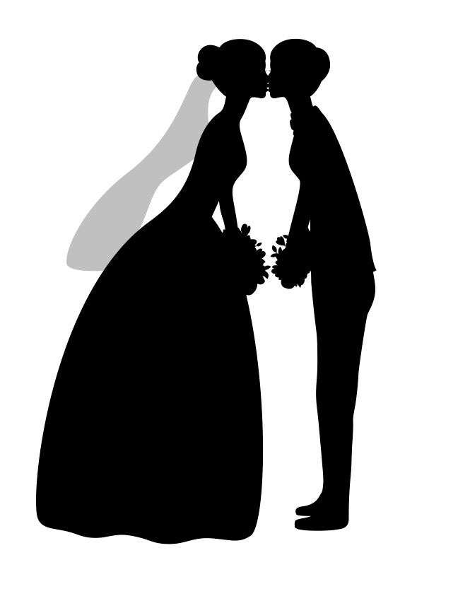 Lesbian Silhouette Brides Suit And Dress Lesbian Wedding