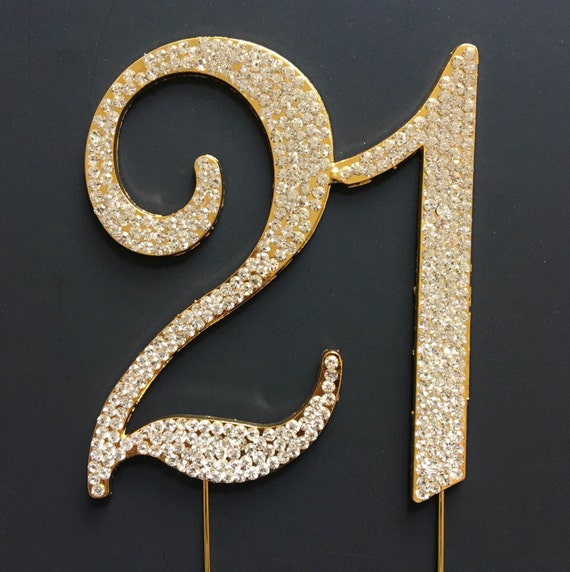 21 Cake Topper 21st Birthday Party Decorations by EllaCelebration