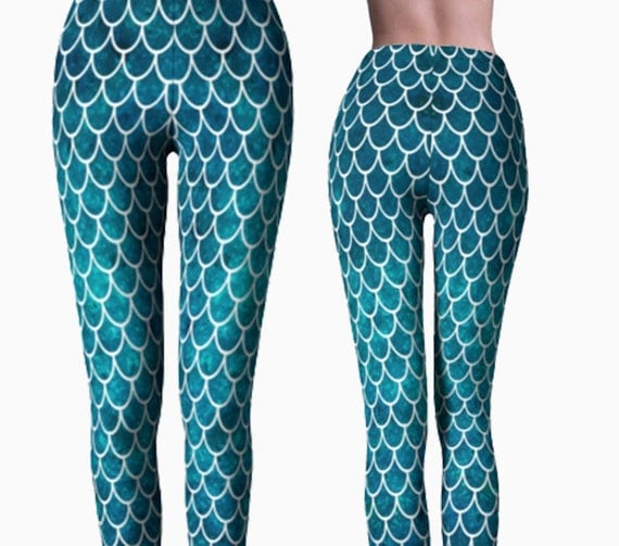 Items similar to Mermaid Pants Women Blue and White Mermaid Pants