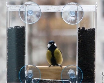 Window Bird Feeder Window Feeder Birdfeeder Housewarming Gift Feeder Bird House Birdhouse Garden Decor Modern Bird Feeder Clear Bird Feeder