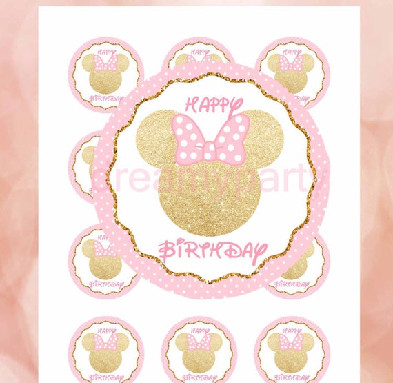 Minnie Mouse pink and gold stickers Minnie Mouse pink gold