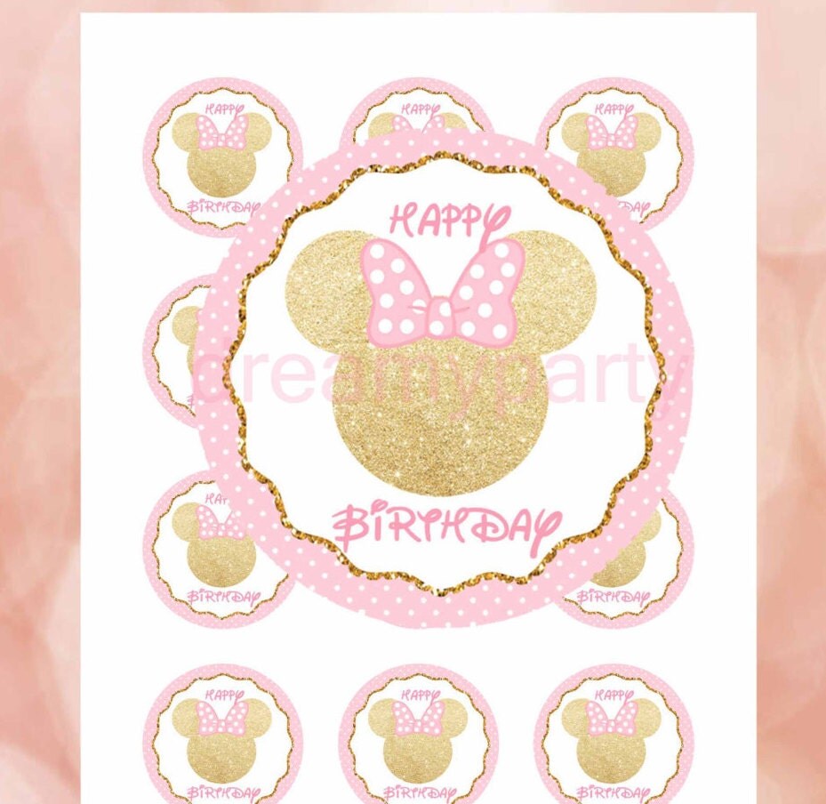 Minnie Mouse pink and gold stickers Minnie Mouse pink gold