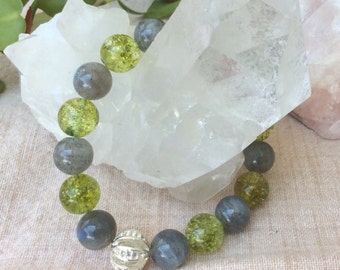 Green Quartz Labradorite bracelet