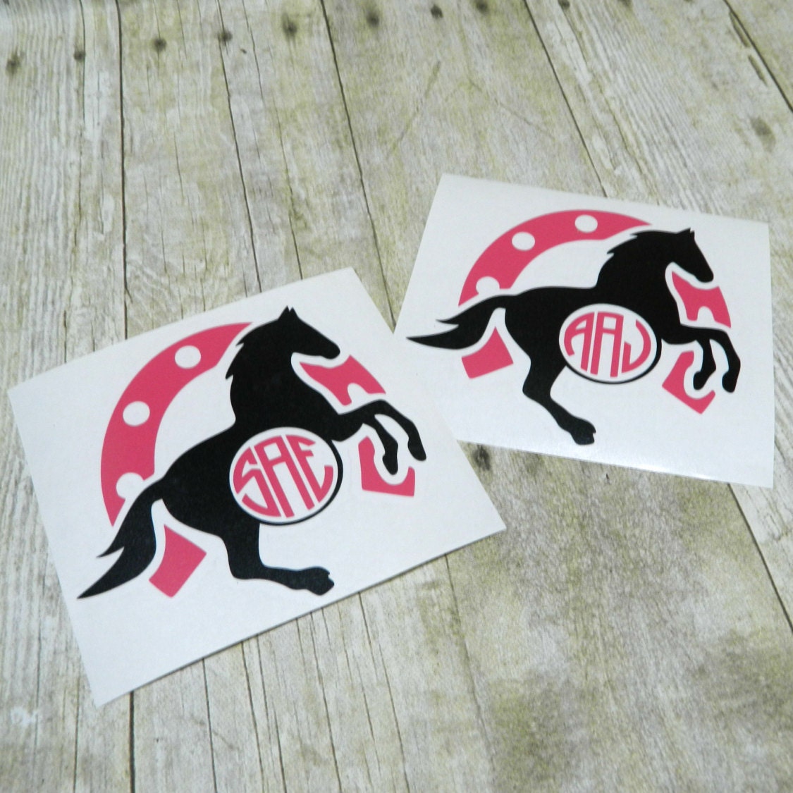 Horse Monogram Decal Equestrian Decal Equine by AJsDesignsandMore