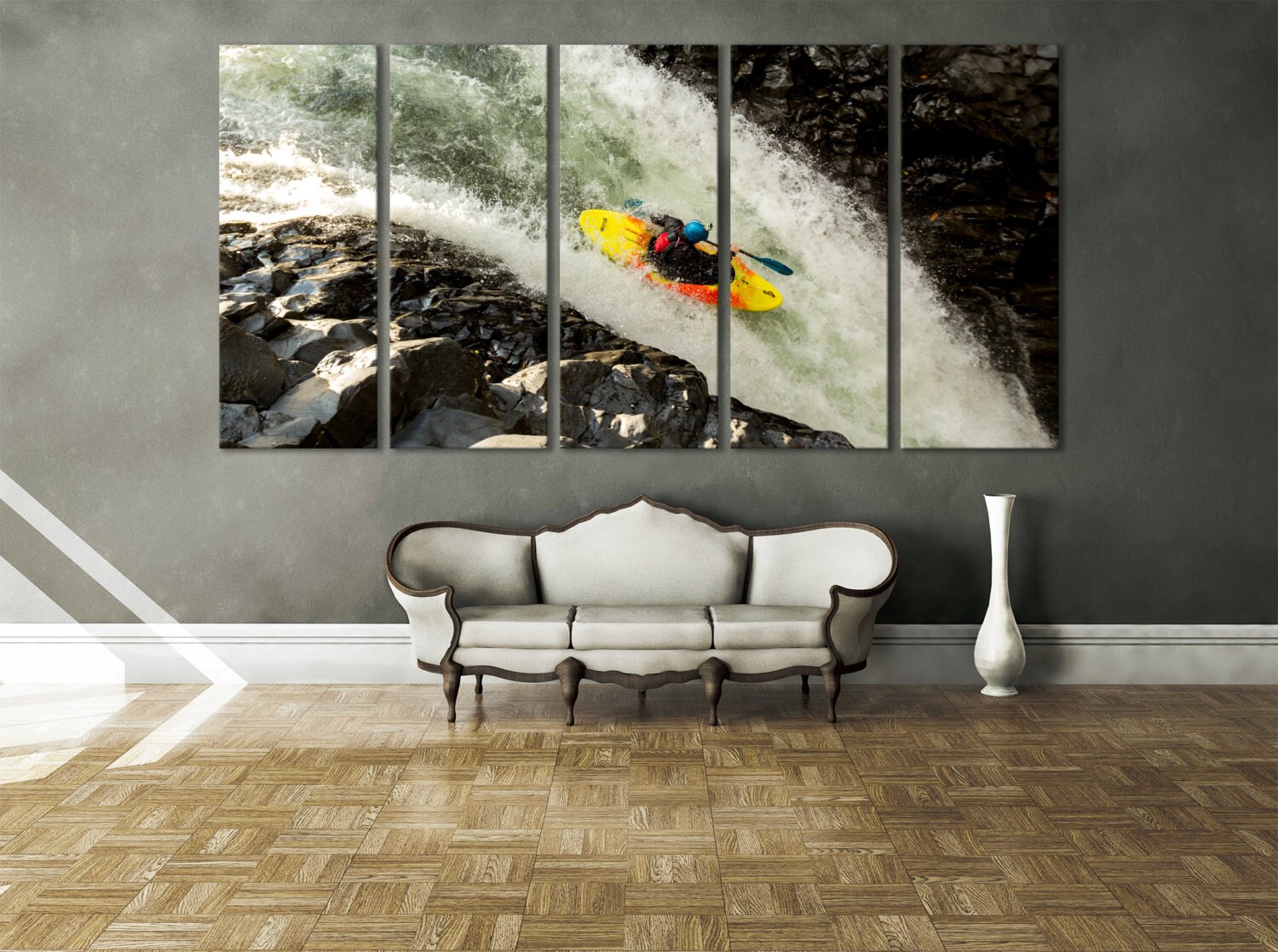 Water Sports Canoe Wall Fine Art Print / Boys Room by ZellartCo