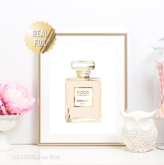 Coco Chanel Gold Perfume Print Coco Mademoiselle Real Gold