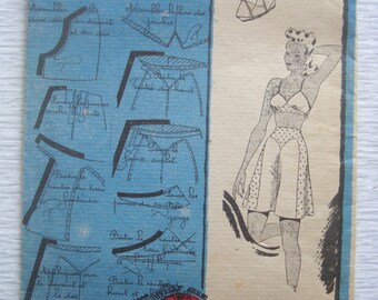 vintage French Patron Modele LINGERIE sewing pattern