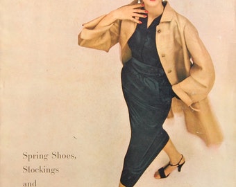 Vintage Harper's Bazaar Magazine for March 1952, beautiful copy