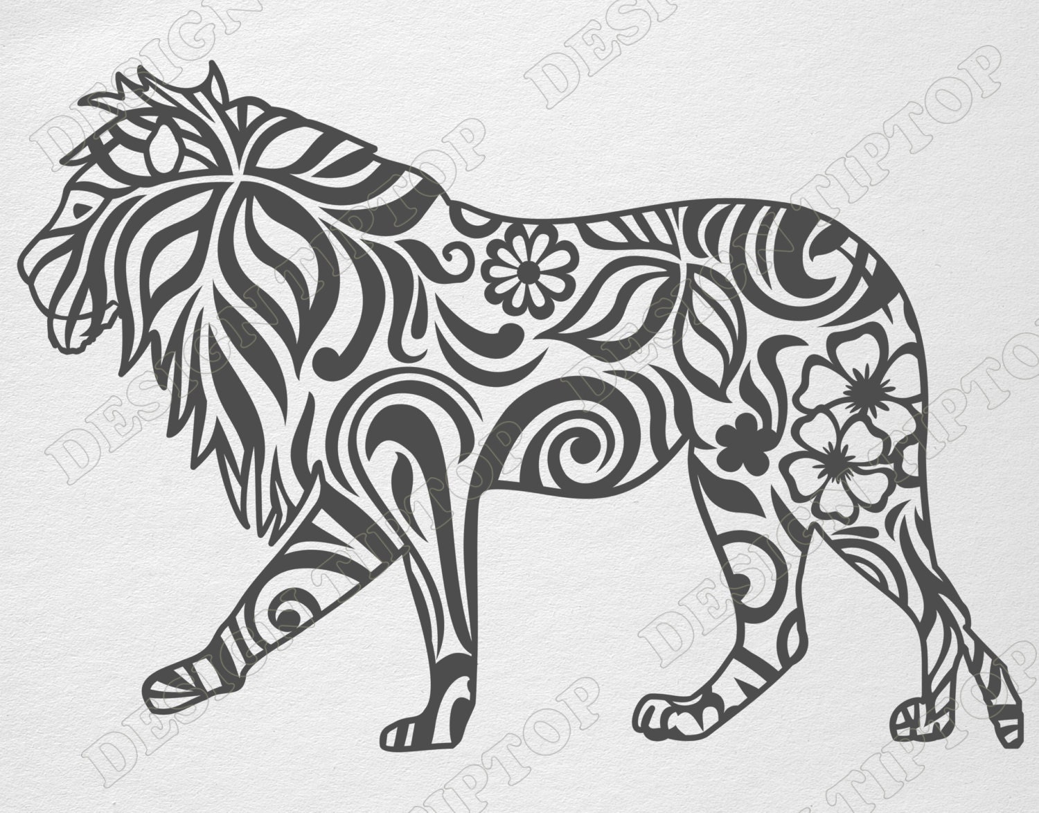 Download Lion SVG cut file cricut lion stencil Zentangle design