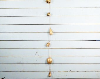 Spring Porch Chime, Mother's Day Gift, Copper Wind Chimes, Garden Bells, Windchime, Rustic Porch Decor