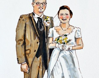 custom portrait couple, wedding, gift, birthday, family, portrait