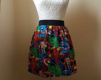 Adult Marvel Avengers Full Skater Skirt - 2" Waistband