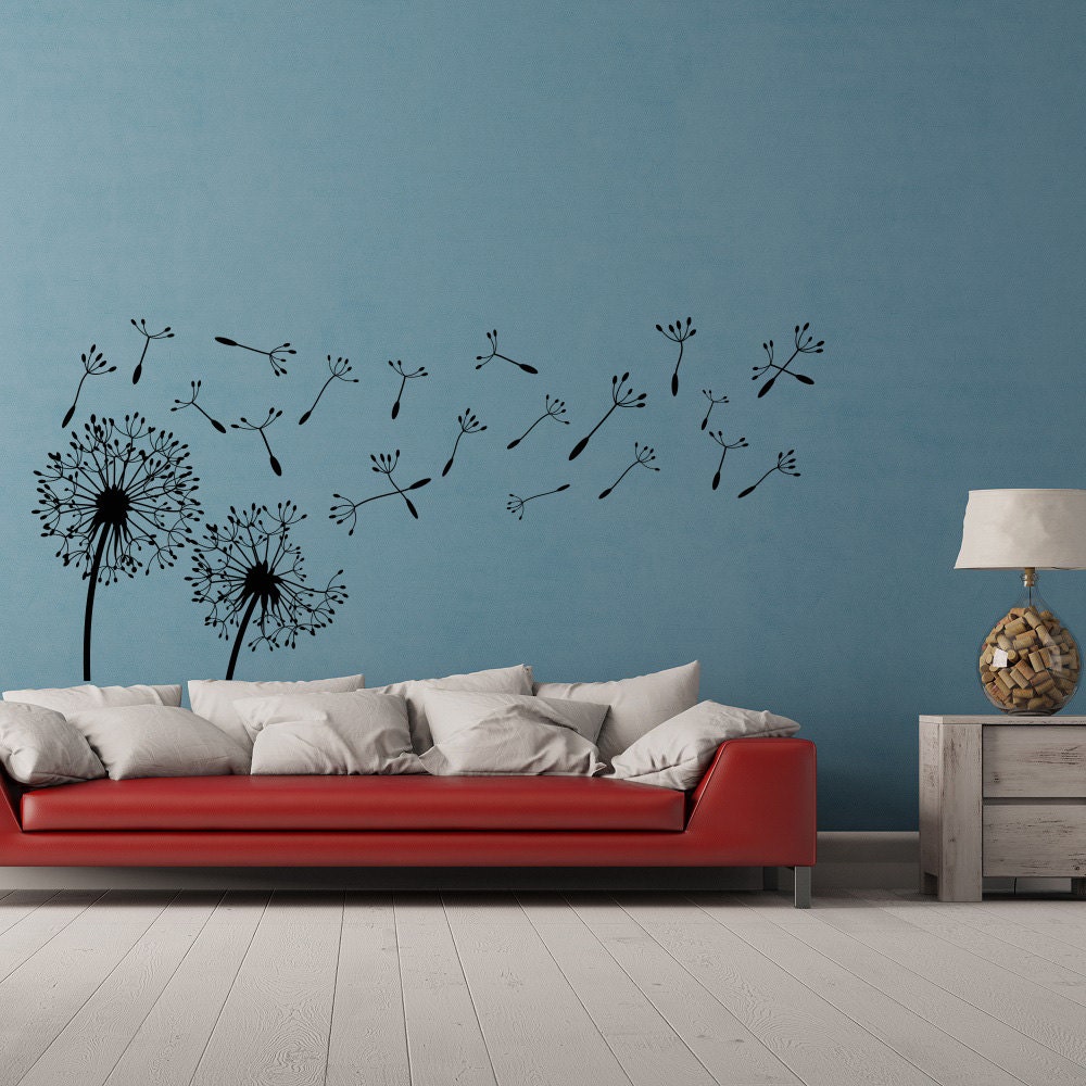 Dandelion Wall Decal Dandelion Wall Art Dandelion Seeds