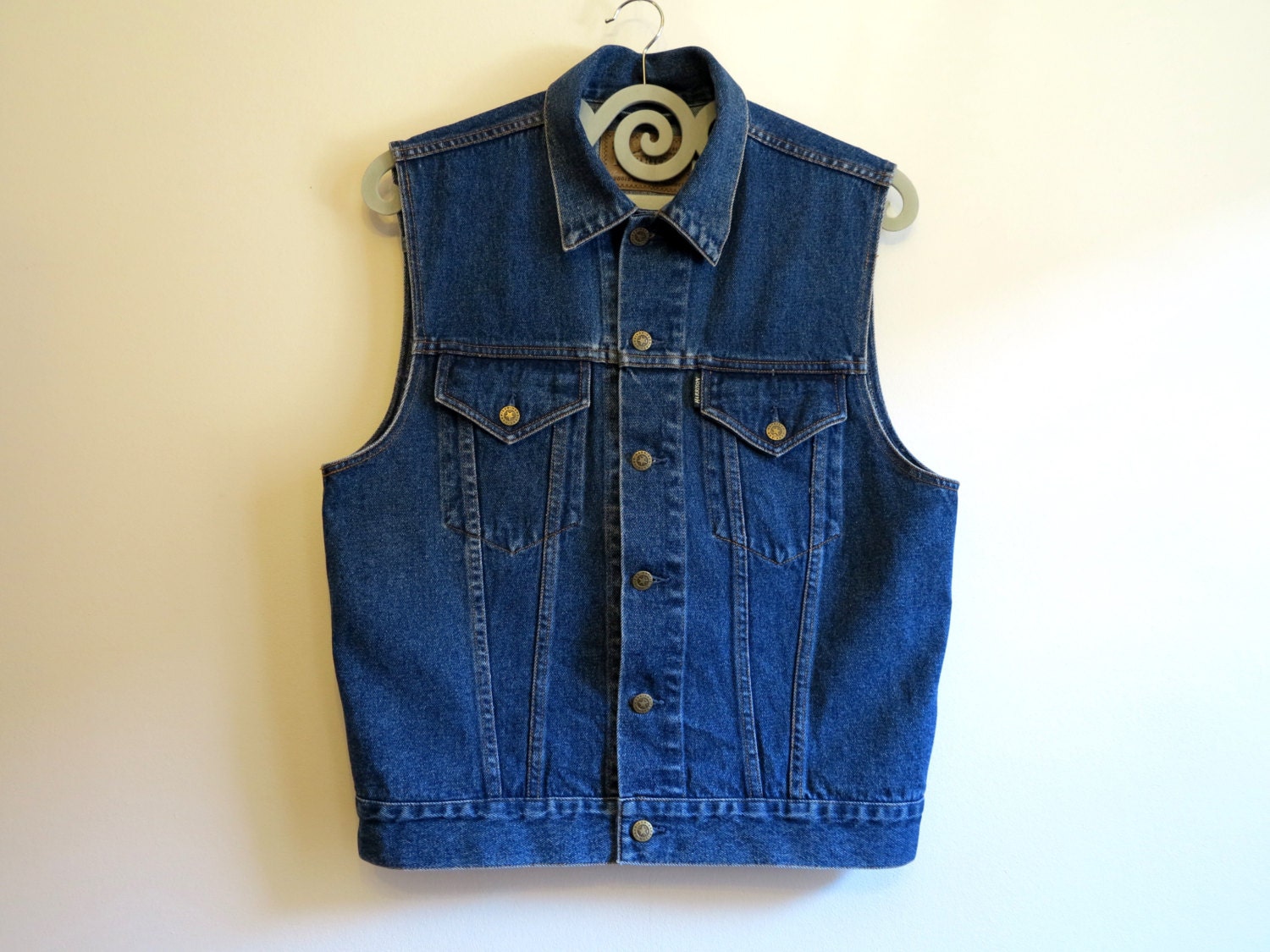 Men's Denim Vest Blue Mens Vest Denim Waistcoat Hipster