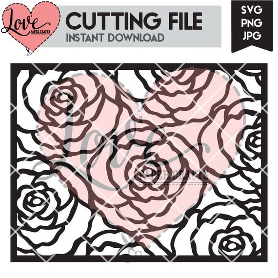 Download Rose Background SVG Cut File A2 Size Rose SVG Die Cut