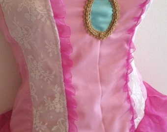 Princess Peach dress and petticoat set - corset style adult womens small through plus sizes custom made - cosplay costume Daisy halloween