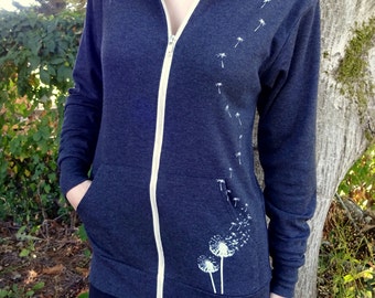 Women Sweatshirt, Women Hoodie, Women Zip Up Hoodie, Ladies Sweatshirt, Plus Size Hoodie, Cute Sweatshirt, Dandelion Shirt
