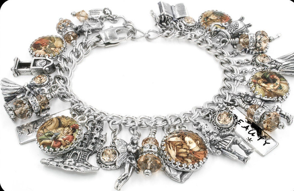 jewelry, charm bracelet, beauty and the beast, fairy tales