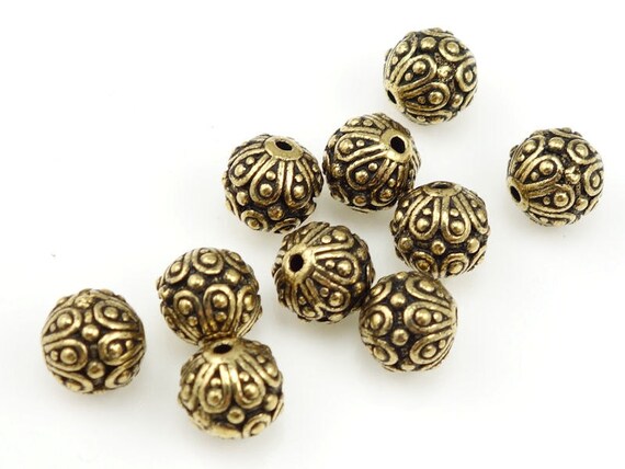 Gold Beads TierraCast CASBAH Antique Gold Bali Beads Gold Bali