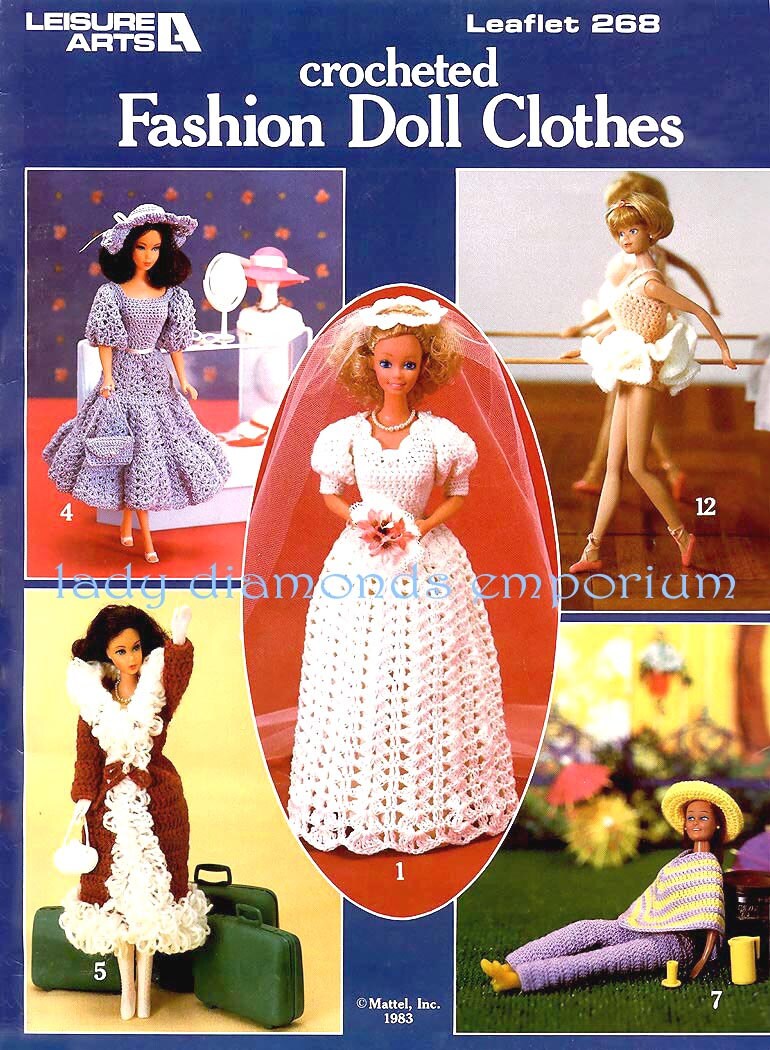 Crocheted Fashion Doll Clothes Patterns Vintage by ladydiamond46
