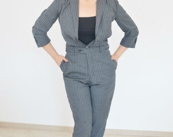 Reconstructed JUMPSUIT of a menssuit - size 36 / 10