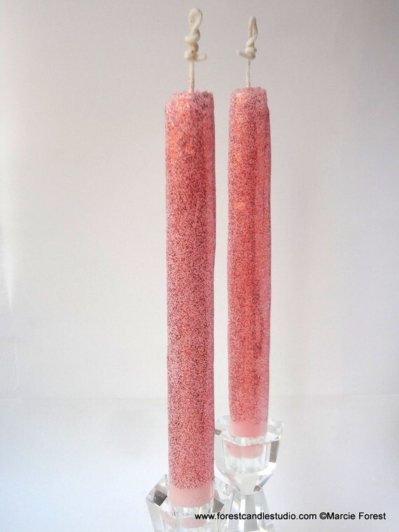 Rose Gold Candle Set of 2 Unique Taper Candles Birthday