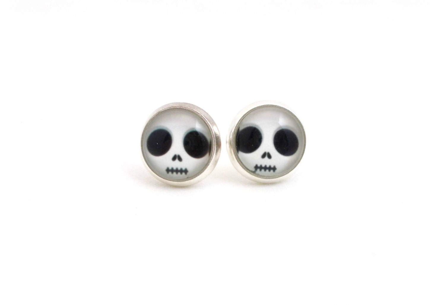 Ghost Face Earrings Spooky Jewelry Halloween Jewelry Black