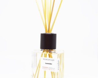 Lavender Reed Diffuser Oil - Fragrance - Home Decor / Dorm Decor with Natural Undyed Reeds