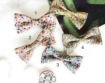 Wedding Set of 5 Floral Men's Bow Ties, Groomsmen Bow Ties, Mismatched Wedding Bow Ties