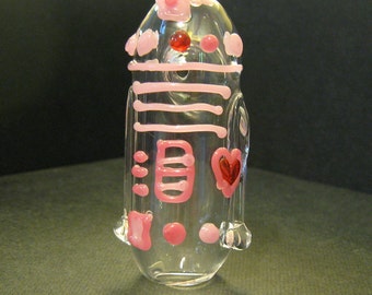 Glass Pipe Pink Droid Small Travel Pipe