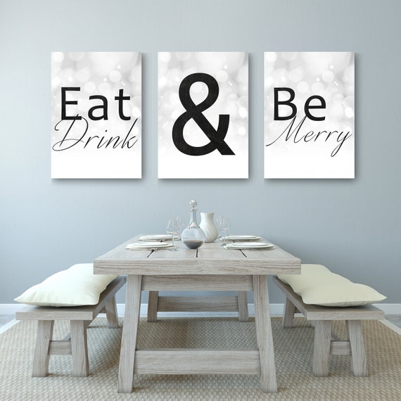Eat, Drink and Be Merry Modern Kitchen Decor