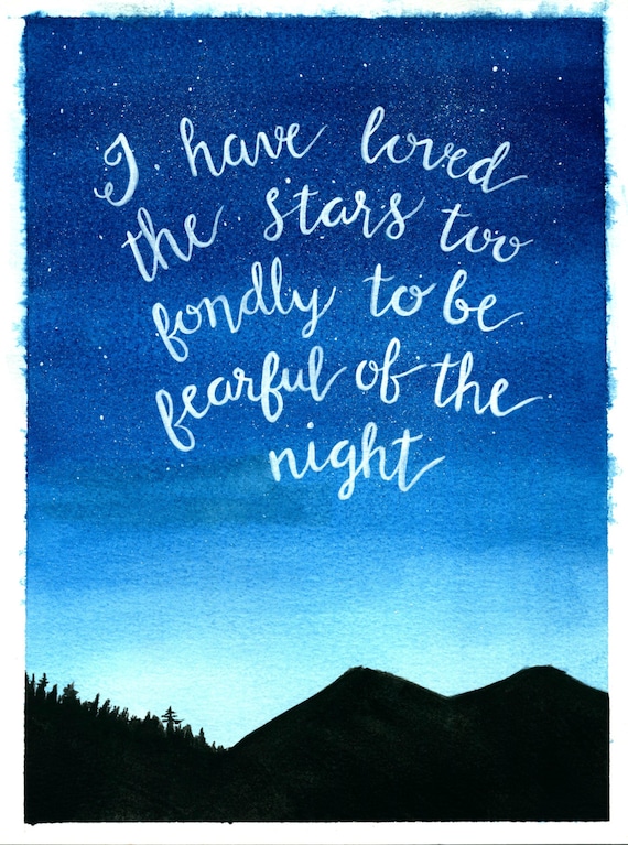 Items similar to Watercolor night sky stars quote on Etsy