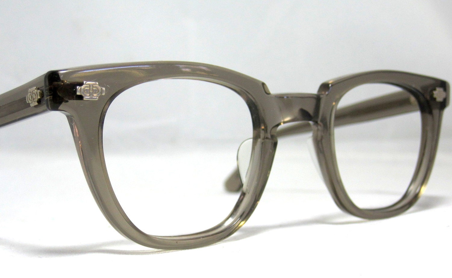 Vintage Eyeglasses Frames Mens Horn Rim Gray Safety Glasses 