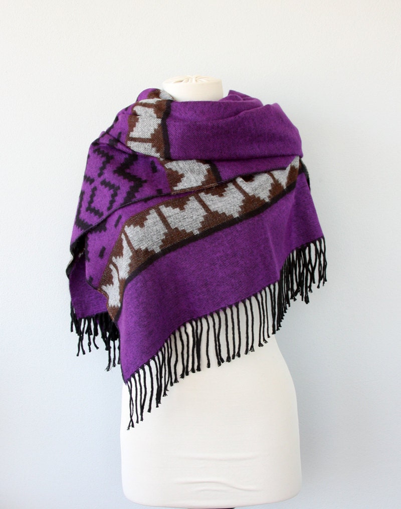 Native Scarf Boho Chic Shawl Tribal Winter Scarf Aztec Blanket