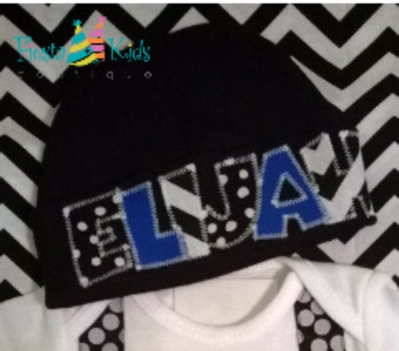 Infant boy hats baby hat with name newborn by FiestaKidsBoutique