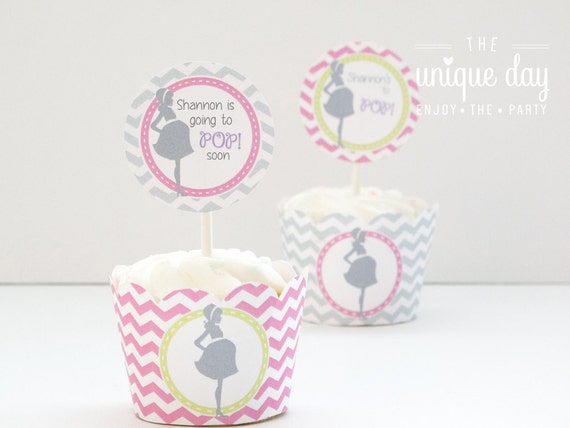 Cupcake Toppers About to Pop - Cupcake Wrappers - Printables - Baby Shower - RTP - Party circles (girl/boy/neutral) // RTP- 03 Il_570xn