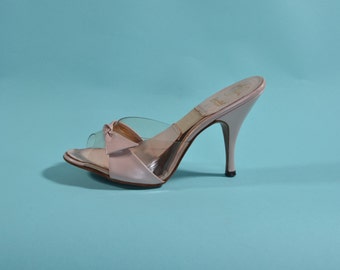 Vintage 1950s Pink Springolator Shoes - High Heel Stiletto - Bridal Fashions Size 6
