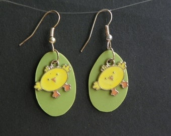Easter Chick Earrings Easter earrings Chick earrings guitar pic earrings duck earrings chicken earrings light weight earrings yellow earring