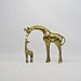 Vintage Bronze Mother Giraffe & Calf Figurines with Beautiful Patina