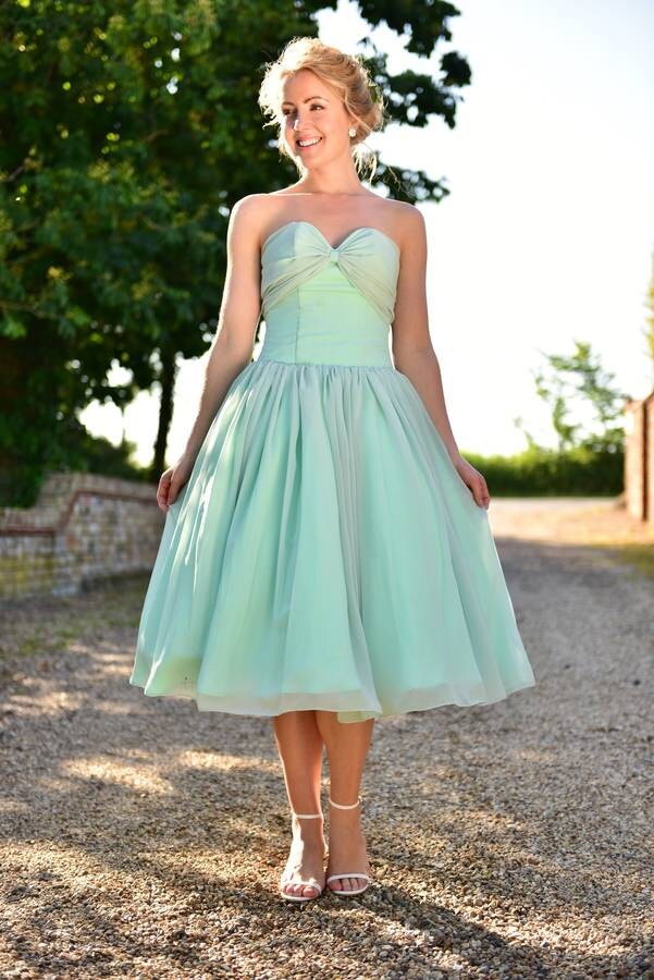 Gorgeous 50s Style Cocktail Dress In Pale Emerald By Elegance50s 9288