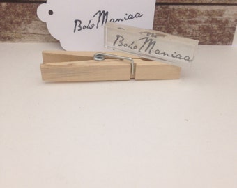 Custom Stamp Unmounted, Clothespin mounted or Acrylic Block mounted