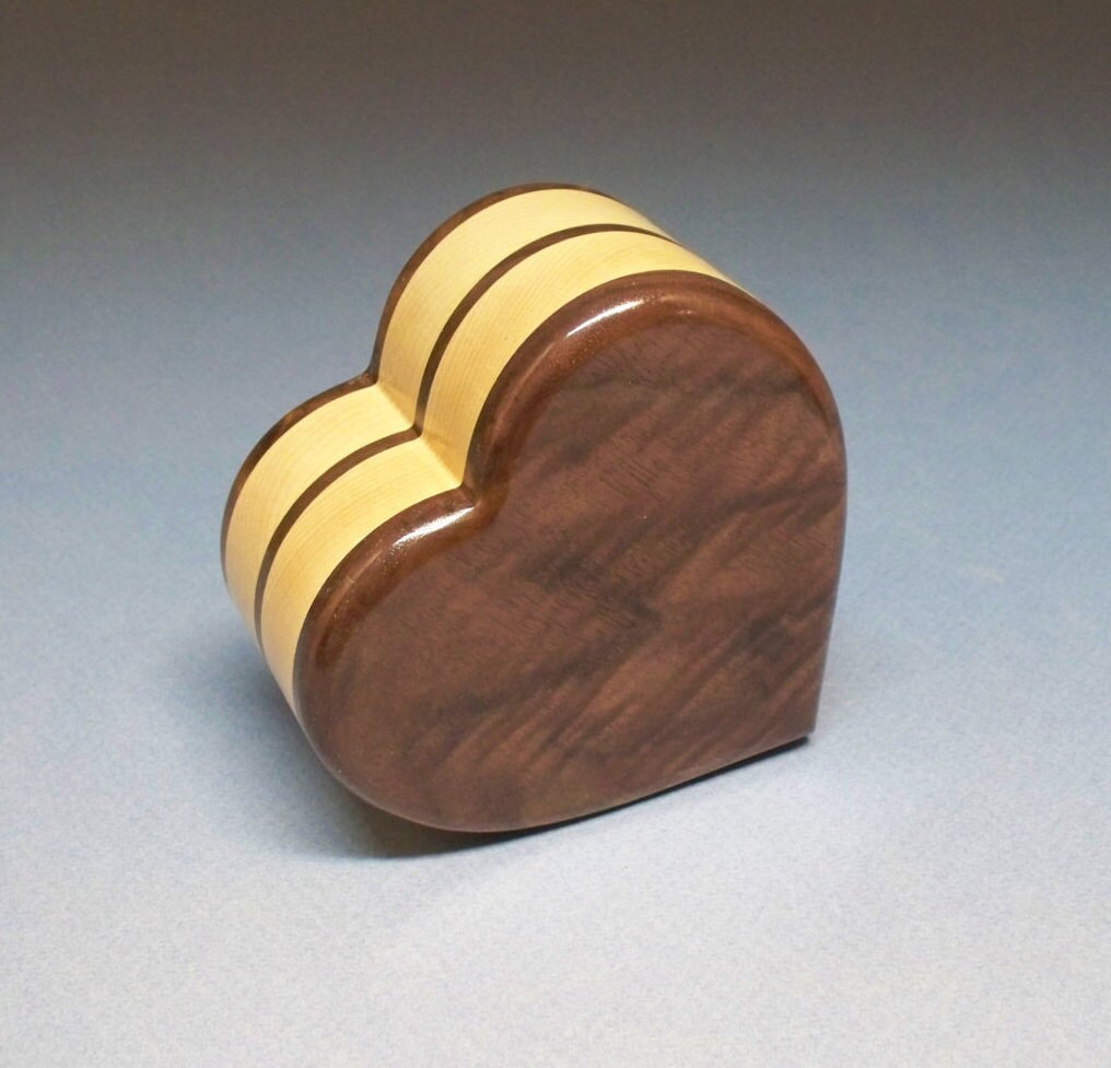 8.0 c.i. Heart Urn Small Wooden Urn Wood Cremation Urn