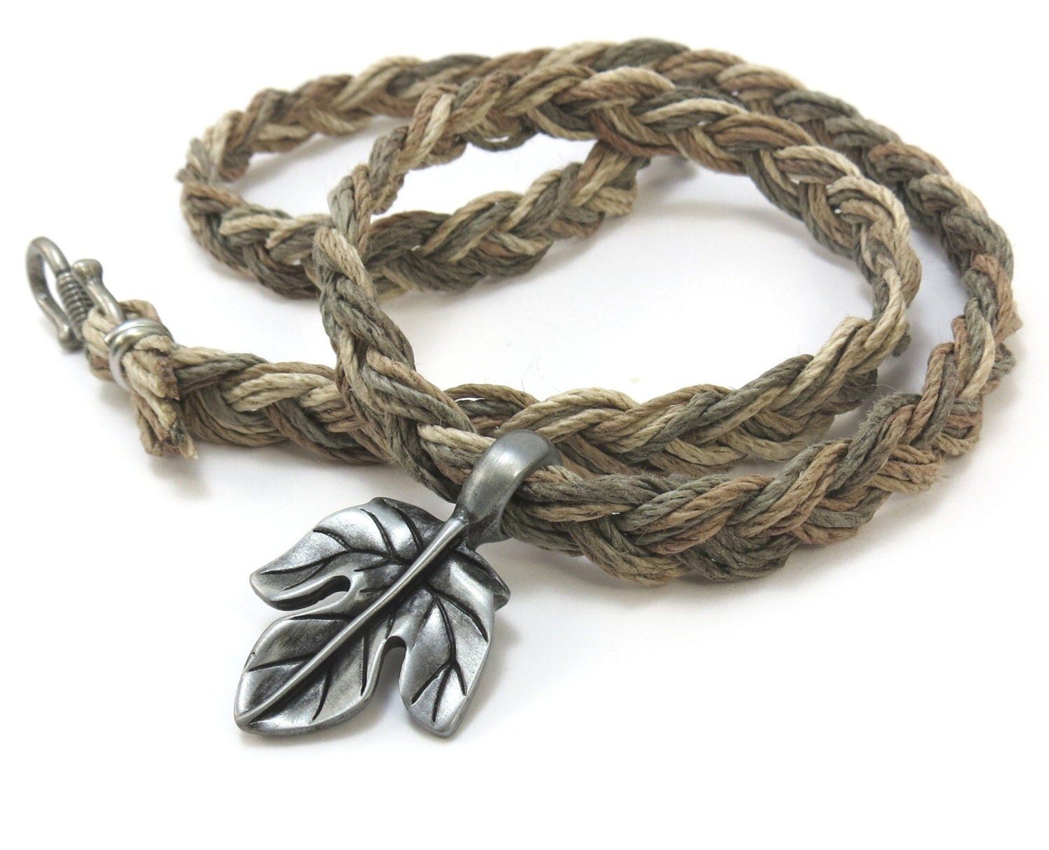 Hemp Jewelry Leaf Necklace Custom Hemp Cord Nature Jewelry